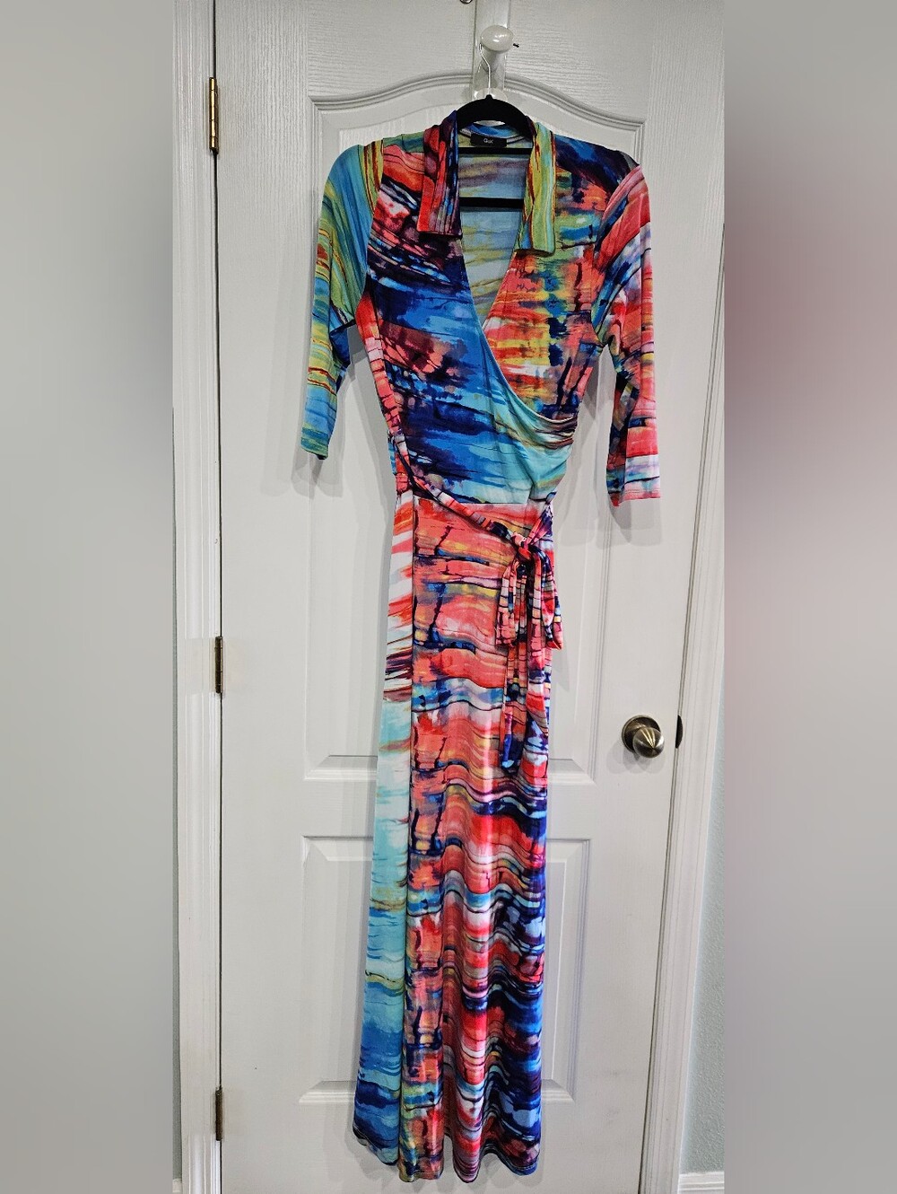 Vibrant Multicolor Wrap Maxi Dress